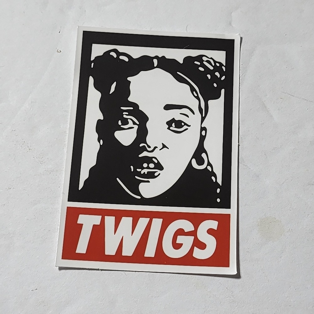 TWIGS Black White Red Band Music Vinyl Sticker New 3 1/4" x 2 1/8"